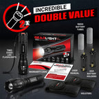 LED Flashlight High Lumens, Mini Tactical LED Flashlight 2 Pack, 5 Modes Zoomable Beam, Battery Powered (Batteries Not Included) for Camping, Hunting, Home & Emergency, Compact Small LED Flashlight