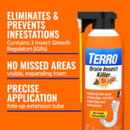 TERRO T590 Drain Insect Killer Foam 1-Pack - Indoor Infestation Treatment for Cockroaches, Drain Flies, House and Fruit Flies with Extension Tube Application