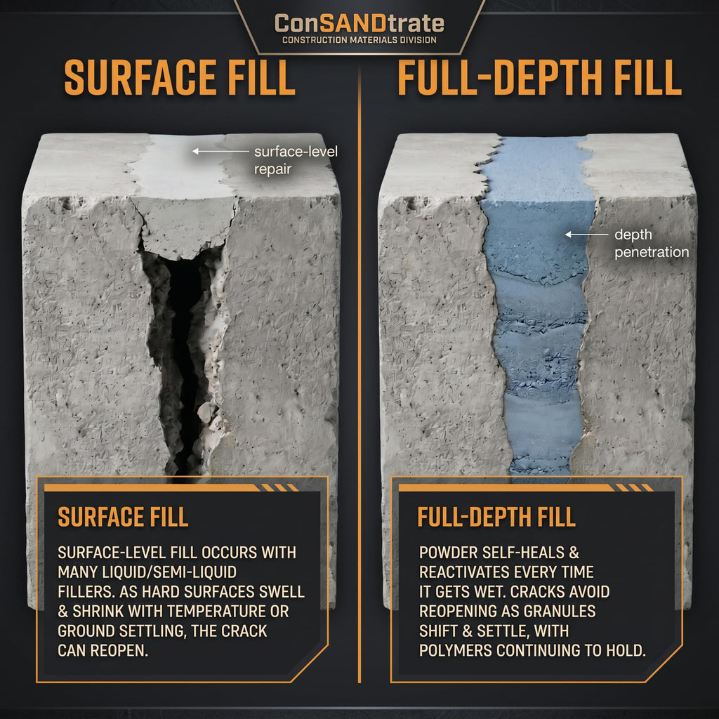 ConSandtrate Concrete Crack Filler - Gray - 3 lb. (Single Bottle) - Polymer Based Sealant for Filling in Concrete Cracks on Driveways, Walkways and Patios (White)