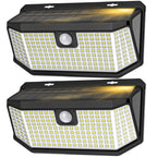 Aootek Solar Lights Outdoor 182 LEDs 2500Lm Solar Motion Sensor Lights IP65 Waterpro of with Wide Anglefor Patio Garden Garage Yard Front Door(2pack)