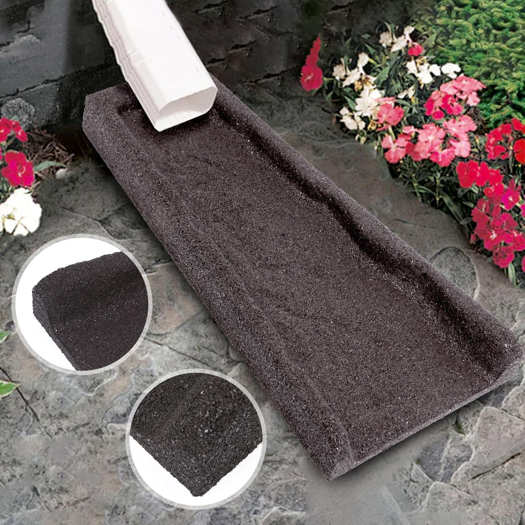 Sekcen 3 Pack Rubber Downspout Splash Block Rain Gutter Down Spout Drain Trays Brown