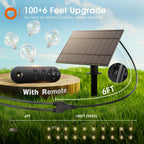 addlon 106FT(100+6) Solar String Lights with Remote, 54 Shatterproof G40 Bulbs, Commercial Grade Solar Powered Outdoor Light, Dimmable Waterproof Solar Lighting Outdoor for Garden Backyard Party Decor