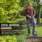 Colwelt Manual Edger Lawn Tool 40-inch, Half Moon Edger Chopper Lawn Tool with V-Shape Serrated Blade, Solid Steel Lawn Edger Tool with Soft T-Grip, Garden Edger for Sidewalk, Grass, Yard, Landscape