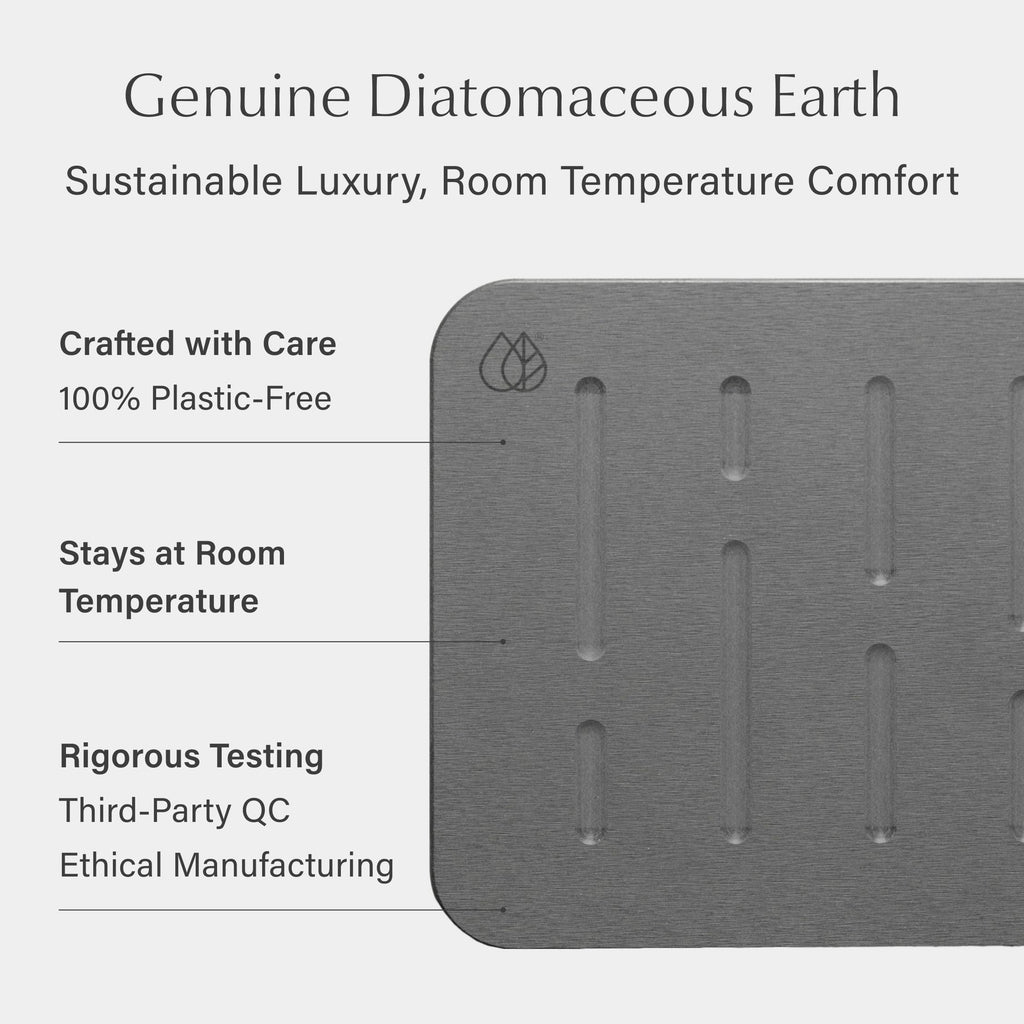 Dorai Home Bath Stone – Luxury Quick-Drying Stone Bath Mat, Non-Slip Surface, Rubberized Bottom Pad, Rain Slate