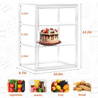 SANKEU Pastry Display Case,Bread Box for Kitchen Countertop,3 Layers Adjustable Clear Bread Storage with Magnetic Door Small Bakery Pastry Display,1 Pack