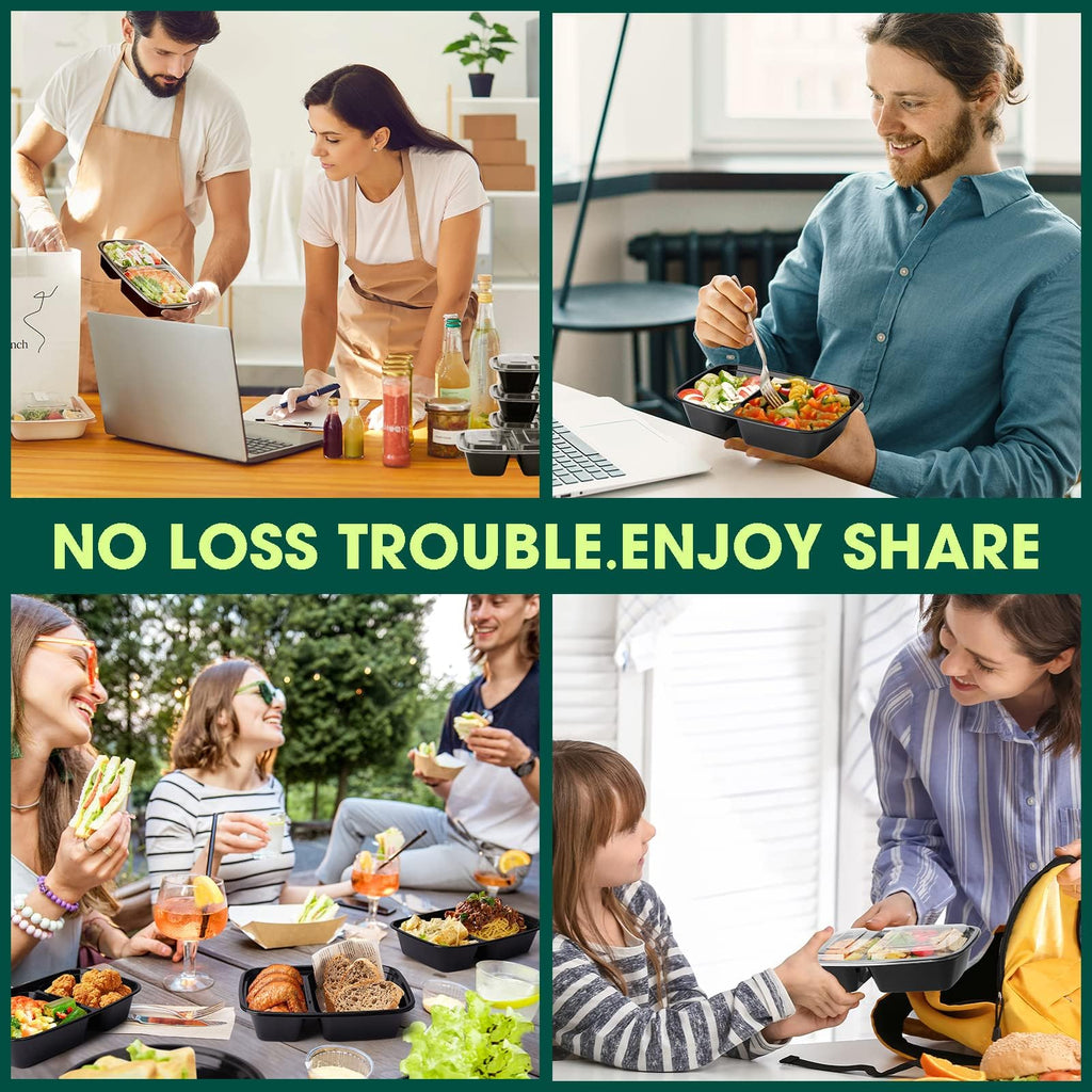 Glotoch Express Meal Prep Containers Reusable 34 OZ 20 PC Disposable Food Container with Lids Storage Plastic Togo Containers Take Away Lunch Container BPA Free, Freezer Safe, Microwave 1 Compartment