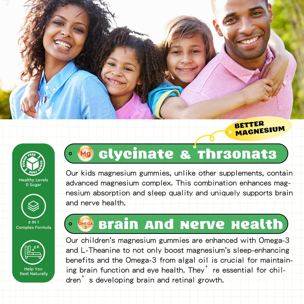 Magnesium Complex Gummies- Calm Chewable Gummies for Kids & Adults- Magnesium Glycinate Supplement-w/Omega-3, Vitamin B6, D3- Support Calm Stress Relief, Bones, Mood, Strawberry Flavor