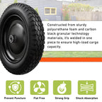 2-PCS 4.80/4.00-8 Tire, 14.5" Flat Free Wheelbarrow Tire and Wheel - Solid Replacement Tires with 3"-7" Adjustable Centered Hub, 5/8" & 3/4" Bearings | Fit 4.80/4.00-8, 4.00-8, 4.00-6, 3.50/3.00-8