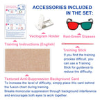 LAIDOLAILA Vision Training Convergence & Divergence Kit – 6 Red Green Variable Fusion Cards with Red Green Glasses, Pointer and Stand – Binocular Exercise & Stereopsis Practice for Home Use