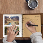Photo Album 4x6 300 Photos, Genuine Leather Photo Albums with Writing Space with 30 Writing Paper, Travel Family Wedding Kids Graduation Ultrasound Baby Picture Album Scrapbook Photo Album (Simple)