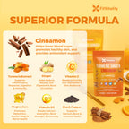 Premium 60 Turmeric Ginger Cinnamon Gummies – with Vitamin E, B12, Magnesium, Black Pepper Extract & Vitamin D3 – Orange Fruit Flavor - Vegan Gummies