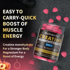 Creatine Monohydrate Gummies for Men & Women-5g of Creatine Monohydrate per Serving - Sugar Free,Vegan, Peach Flavor, 120 Count