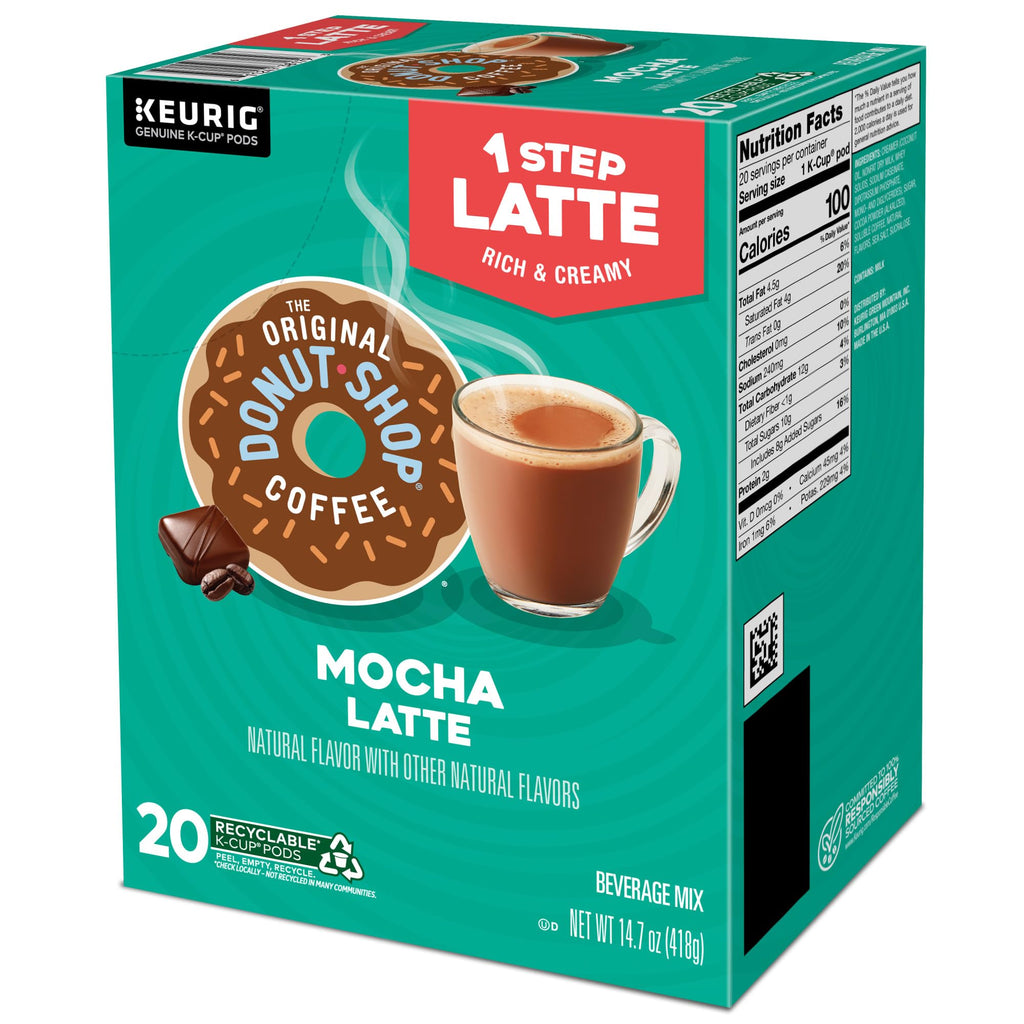 The Original Donut Shop Mocha One-Step Latte, K-Cup Pods, 20 Count