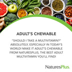 NaturesPlus Adult's Chewable, Pineapple Flavor - 90 Tablets - Multivitamin & Mineral - Vegan, Gluten Free - 90 Servings