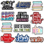 Huquary 36 Pcs 36 Pcs Bible Lapel Pin Set Christian Faith Enamel Pins Jesus Verse Lapel Religious Gifts Christ Bible Verses Gifts