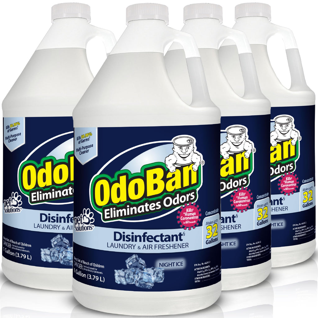 OdoBan Disinfectant Concentrate and Odor Eliminator, Made in the USA, Night Ice Scent, 4 Gallons