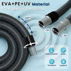 Sepetrel Manual Pool Vacuum Hose 1-1/2" x 25ft, Kink-Free Swivel Cuff Heavy Duty Spiral Wound Pool Cleaner Hose for Inground & Above Ground Pools, Skimmer,Not for Automatic Cleaners