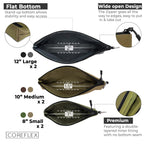 COREFLEX Premium Tool Pouch Zipper Bag, Small Tool Bag, Multipurpose Storage pouch, Heavy duty Flat Bottom Tool bag with YKK Zipper (6 pack Combo mixed size)