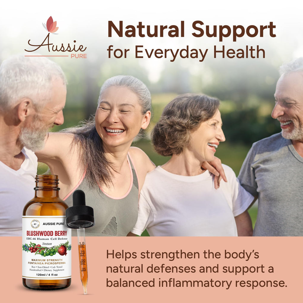 Aussie Pure Blushwood Berry EBC-46 Human Therapy Tincture – Immune & Cell Defense Supplement – Natural Antioxidant – Alcohol-Free, Vegan Glycerin Formula – Oral & Topical Use – 120ML
