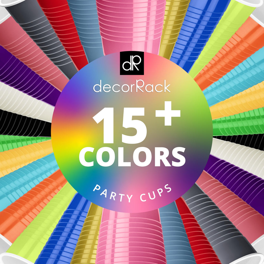 DecorRack Blue Plastic Cups, 12 oz Disposable Cups, Reusable Party Supplies (120 Count)