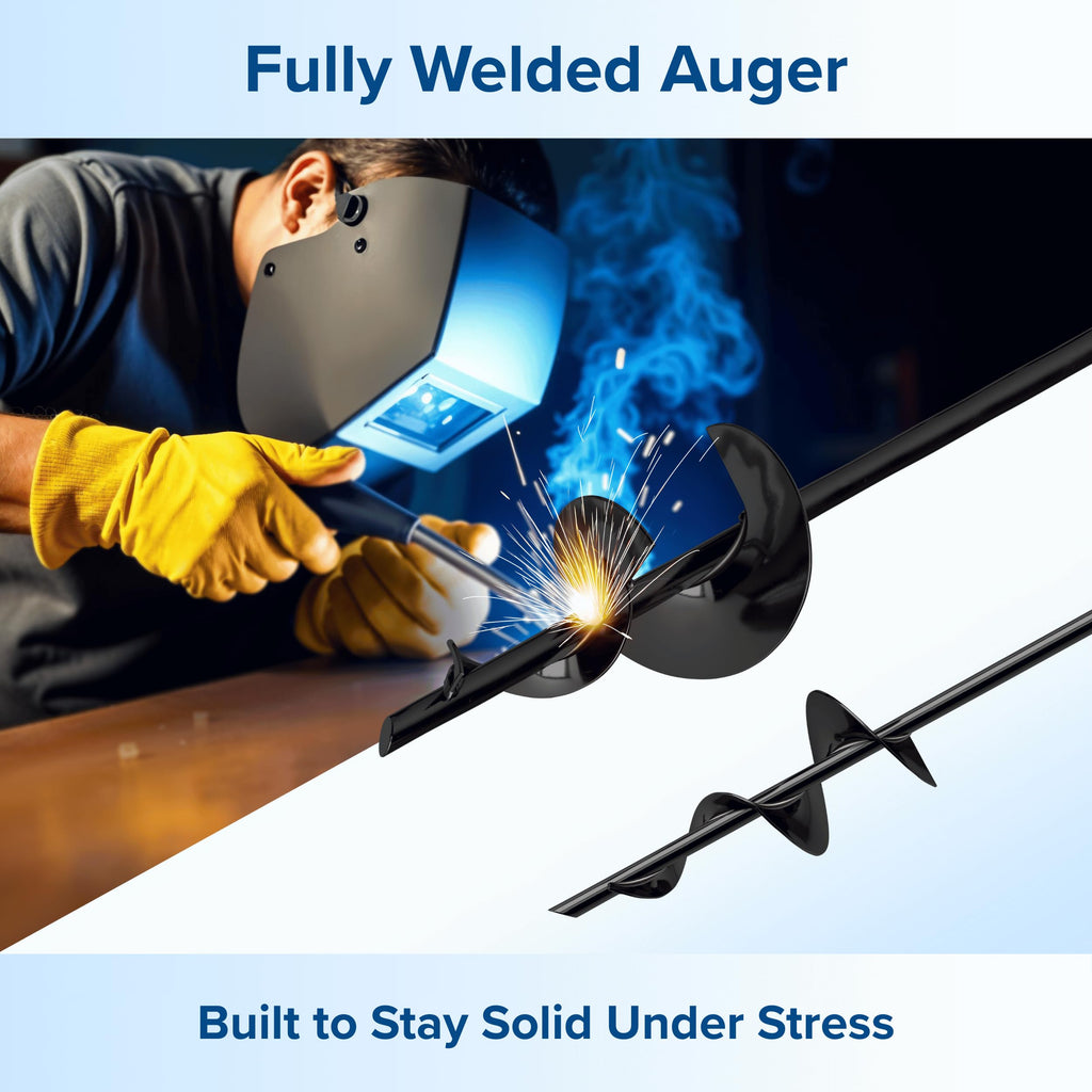 40 Inch Ground Anchor Stakes Heavy Duty – Extra Long Fully Welded Screw in Auger Ground Anchors for Deep Hold Tie Down Outdoor Structures, Earth Anchors for Shed Canopy Tent Yard, Sandy Soil, 4 Pack