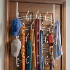 LYNK Professional® Home™ Over the Door Hooks - 46 Hook – Over the Door Coat Rack - Over the Door Hanger - Hanging Towels or Clothes - Bathroom, Bedroom, Laundry Room - Lifetime Ltd. Warranty, White