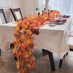 CQURE 2 Pack Fall Leaf Garland, Artificial Fall Vines Autumn Garland Fall Maple Leaves Thanksgiving Decor for Home Wedding Fireplace Christmas