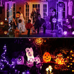 JAHEKS Purple Light Bulbs for Outdoor Porch, 9W(60W Equivalent) E26 Base LED Purple Bulb for Halloween Christmas Wedding,Party,Bar,Holiday Lighting,Home Decor, 2-Pack