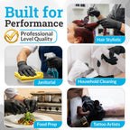 Hand-E Touch Black Nitrile Disposable Latex Free & Powder Free Gloves Small, 200 Count - BBQ, Tattoo, Hair Dye, Cooking & Mechanic Gloves