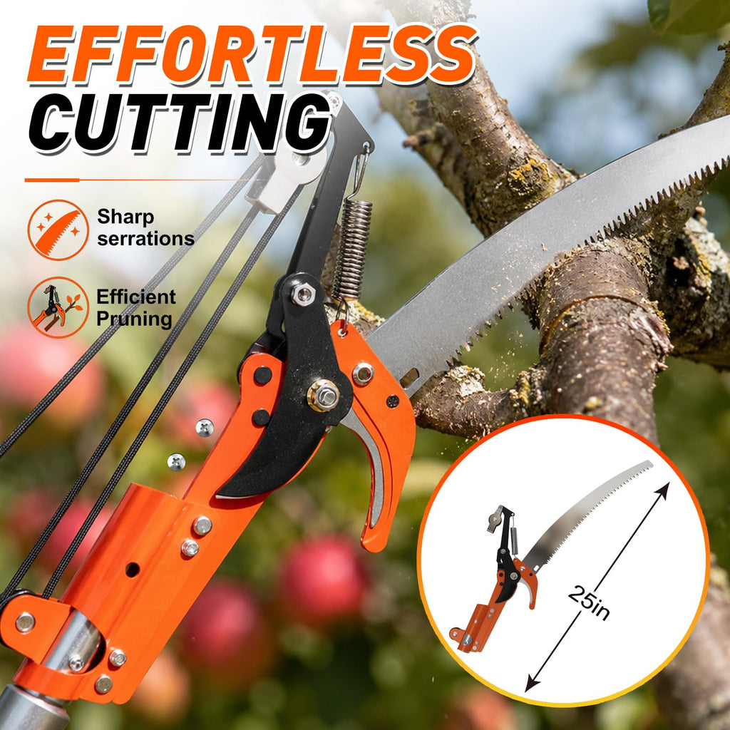 SISUPASSIE 26FT Reach Tree Trimmer, Telescoping Pole Saw with 5-20FT Extension Pole, Manual Tree Pruner Extendable for Yard, Garden, Patios