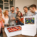 PFAMKEER 24pcs Cookie Boxes,14x10x2.5 Inch Large Bakery Boxes with Window for Pies Chocolate Strawberries Muffins Donuts Pastry Dessert Christmas(White) (White, 14 * 10 * 2.5inch/24pcs)