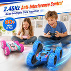 Hamdol Pink Remote Control Car for Girls, 360° Flipping Stunt Car with LED Headlights, Rechargeable 4WD Electric Toy Vehicle, Princess Gift for 6 7 8 9 10 11 Year Old Girls, Birthday & Christmas Toy