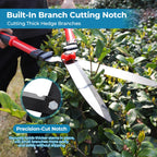Hedge Shears, Sharp Hedge Clippers for Gardening, 21 inch High Carbon Steel Manual Hedge Trimmer with Ergonomic Anti-slip Handle, Labor-saving Long Garden Shears for Shrubs Bushes Lawn Yard Trimming