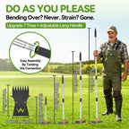 GlimHirvox Weed Puller Tool, 60" Stand Up 2-in-1 Weed Rake & Garden Hoe