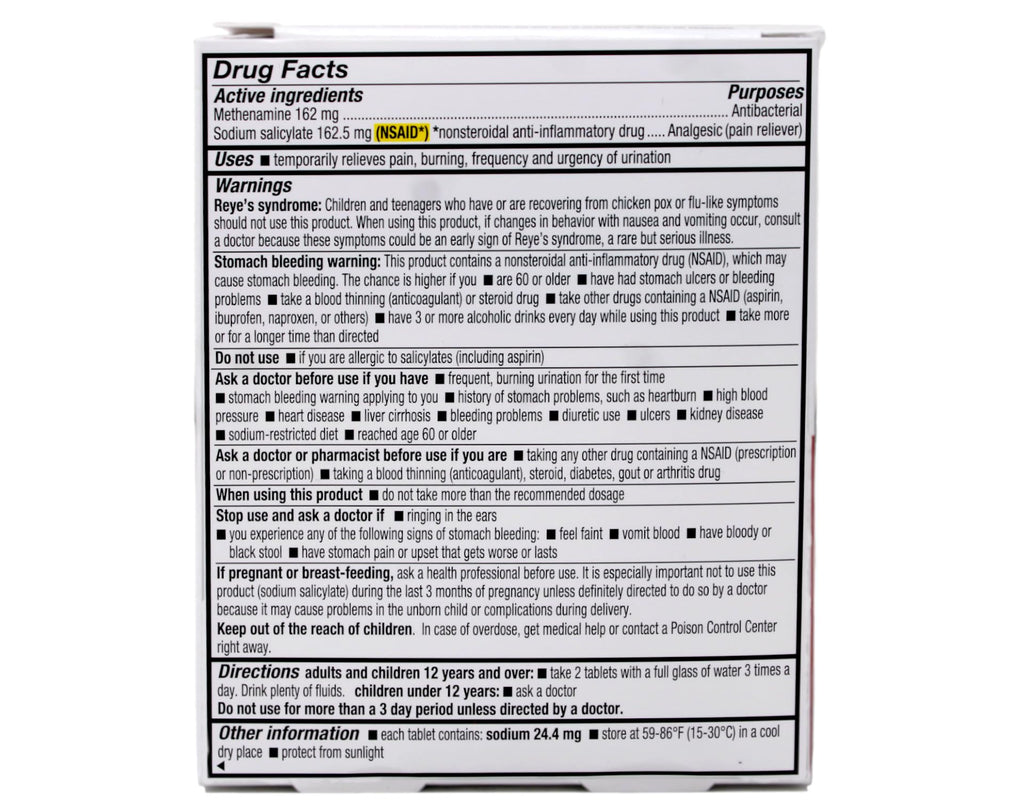 Cystex Plus Urinary Pain Relief Tablets 48 Tablets