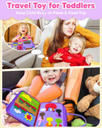 Exorany Busy Board Montessori Toys for Toddler Boy Girl Birthday Gifts, Busy Book Sensory Learning Toys for Toddlers, Toddler Airplane Car Travel Toy Educational Activities