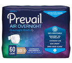 Prevail AIR Overnight Incontinence Briefs - Unisex Adult Incontinence Briefs with Tabs - Disposable Adult Diaper for Men& Women - Overnight Absorbency - Size 3, 60 Count (4 Packs of 15)