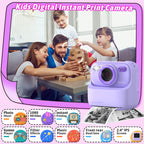 Kids Instant Digital Cameras for Boys and Girls, 1080P HD Dual-Lens Selfie Digital Camera with Print Paper & TF Card, Christmas Birthday Gifts Toys for Toddler and Teenagers Age 3-16 Years Old