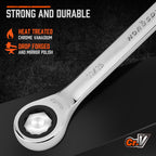 HORUSDY 26-Piece Ratcheting Wrench Set | Metric and SAE | Ratchet Combination Wrenches Set with Organizer | 72-Tooth | Chrome Vanadium Steel | 6-19 mm & 1/4” to 3/4“ (13-Piece Metric&SAE)
