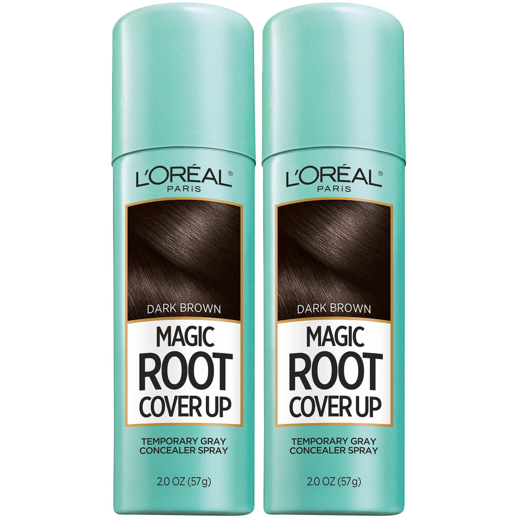 L'Oreal Paris Magic Root Gray Hair Cover Up, Dark Brown, 2 oz, 2 Count