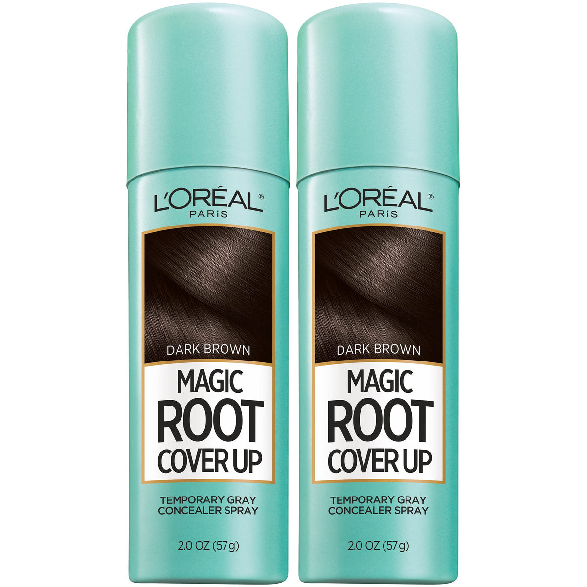 L'Oreal Paris Magic Root Gray Hair Cover Up, Dark Brown, 2 oz, 2 Count