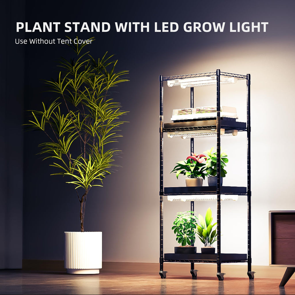 Spider Farmer 4 Tier Mini Greenhouse Plant Shelf with Grow Lights Indoor
