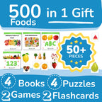 Preschool Learning Activities, Educational Books, Toddler Flashcards, Montessori Games, Picture Cards, Play Food for Toddlers 1-3, 1 Year Old Girl Gifts and Toys, 2 Year Old Girl Birthday Gift