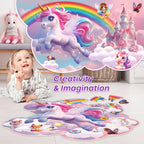 SYNARRY Unicorn Floor Puzzle for Kids Ages 4-6, Large 45-Piece