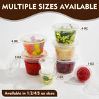 YEEHAW 100 Sets - 1 oz Jello Shot Cups with Lids, Portion Cups, Clear Disposable Plastic Jello Shot Cups for Meal Prep, Salad Dressing, Soufflé, Portion Containers