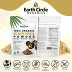 Organic Black Maca Peruvian Root Powder | Black Maca Root for Men | Natural Supplement | Essential Vitamins, Minerals & Fatty Acids Improved Energy | Immune Support (8oz, Pack of 2)