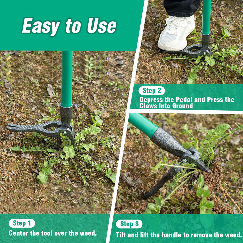 HUZSV Weed Puller Tool Gardening Hand Weeding Tool with Long Handle