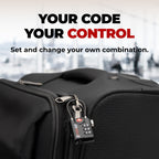 Forge TSA Approved Luggage Locks, Open Alert Cable Lock, Black, 4 Pack