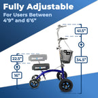 KneeRover Hybrid Knee Walker - All New Featuring KneeCycle Knee Scooter with All Terrain Front Axle Upgrade for Foot, Lower Leg or Ankle Injury