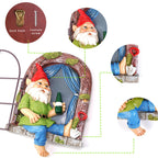 Colomix Gnome Tree Hugger, Funny Garden Gnomes Outdoor Decorations for Lawn Patio Yard Home Decor, Spring Gardening Gnome Gifts, Whimsical Tree Sculpture Peeker Yard Art